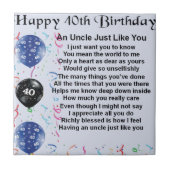 Onkel Poem - 40. Geburtstag Fliese (Vorderseite)