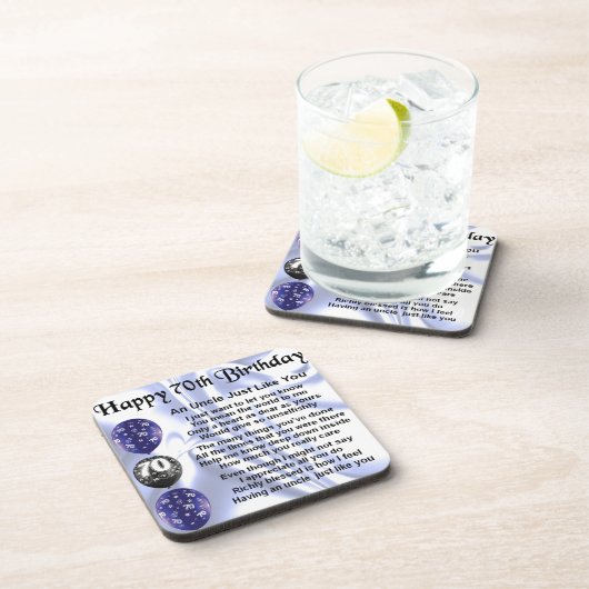 Onkel Poem - 70. Geburtstag Untersetzer (Rechte Seite)