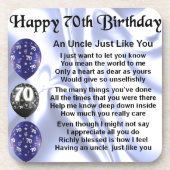 Onkel Poem - 70. Geburtstag Untersetzer (Vorderseite)