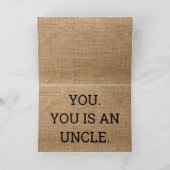 Onkel Pregnancy Announccard for Brother Dankeskarte (Innenseite)