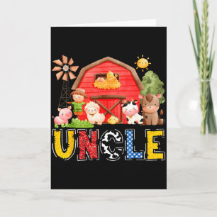 Onkel rote Farm Kuh Geburtstagsjunge passende Fami Karte