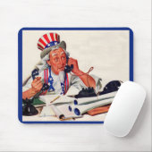 Onkel Sam am Telefon der 40er Jahre Mousepad (Mit Mouse)
