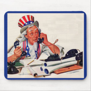 Onkel Sam am Telefon der 40er Jahre Mousepad