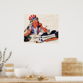 Onkel Sam am Telefon der 40er Jahre Poster (Küche)