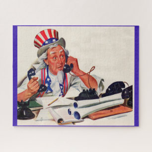 Onkel Sam am Telefon der 40er Jahre Puzzle