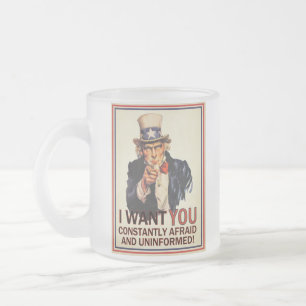 Onkel Sam Anti-Propaganda-Tasse Mattglastasse