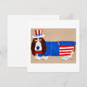 Onkel Sam Basset Hound Feiertagskarte (Vorne/Hinten)