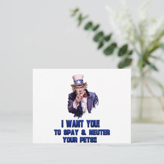 Onkel-sam-blau Postkarte (Stehend Vorderseite)