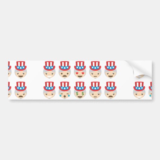 Onkel sam Emoji Autoaufkleber (Vorne)