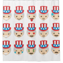 Onkel sam Emoji Duschvorhang