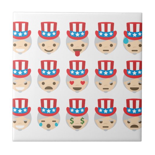 Onkel sam Emoji Fliese (Vorderseite)
