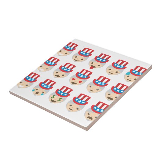 Onkel sam Emoji Fliese (Seite)