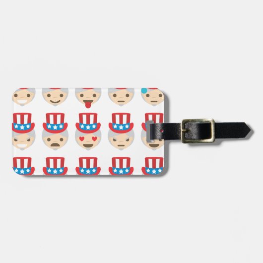 Onkel sam Emoji Gepäckanhänger (Vorderseite horizontal)