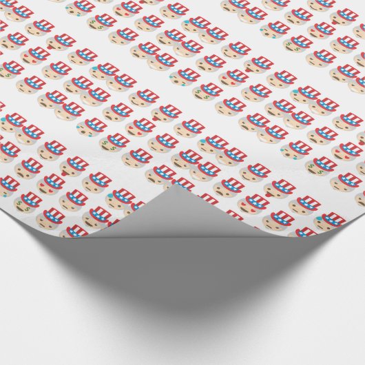 Onkel sam Emoji Geschenkpapier (Ecke)