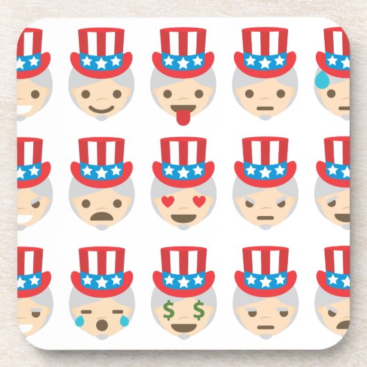 Onkel sam Emoji Getränkeuntersetzer (Vorderseite)