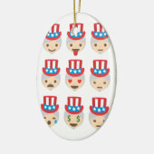 Onkel sam Emoji Keramik Ornament (Links)