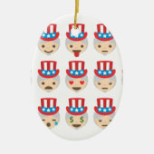 Onkel sam Emoji Keramik Ornament (Vorne)