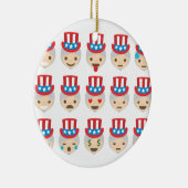 Onkel sam Emoji Keramikornament (Rechts)