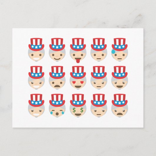 Onkel sam Emoji Postkarte (Vorderseite)