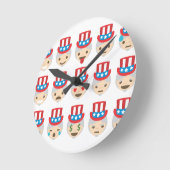 Onkel sam Emoji Runde Wanduhr (Winkel)