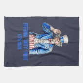 Onkel Sam Frohes 4. Juli Patriotisch Geschirrtuch (Horizontal)