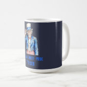 Onkel Sam Frohes 4. Juli Patriotisch Kaffeetasse (VorderseiteRechts)