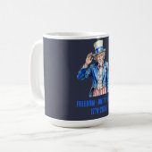 Onkel Sam Frohes 4. Juli Patriotisch Kaffeetasse (Vorderseite Links)