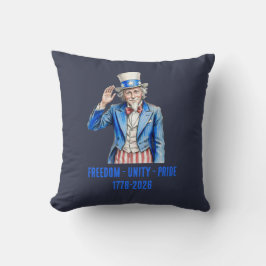 Onkel Sam Frohes 4. Juli Patriotisch Kissen