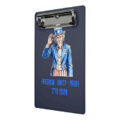 Onkel Sam Frohes 4. Juli Patriotisch Mini Klemmbrett (Gewinkelt2)