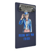 Onkel Sam Frohes 4. Juli Patriotisch Mini Klemmbrett (Schrägansicht)