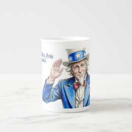 Onkel Sam Frohes 4. Juli Patriotisch Porzellantasse