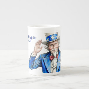 Onkel Sam Frohes 4. Juli Patriotisch Porzellantasse