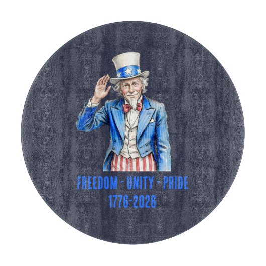 Onkel Sam Frohes 4. Juli Patriotisch Schneidebrett (Vorderseite)