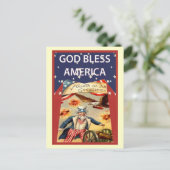 Onkel Sam, Gott segne Amerika Postkarte (Stehend Vorderseite)