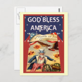 Onkel Sam, Gott segne Amerika Postkarte (Vorne/Hinten)