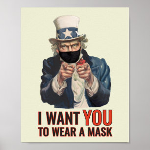 Onkel Sam - Ich will, dass du eine Maske trägst - Poster