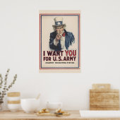 Onkel Sam Ich Will Dich 1917 Erster Weltkrieg Werb Poster (Küche)