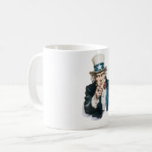 Onkel Sam Ich Will Dich Anpassen Mit Deinem Text Kaffeetasse (Vorderseite Links)