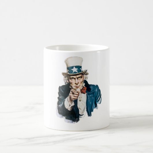 Onkel Sam Ich Will Dich Anpassen Mit Deinem Text Kaffeetasse (Mittel)