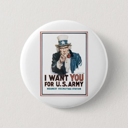 Onkel Sam "Ich will DICH!" Button (Vorderseite)