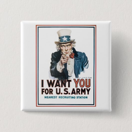 Onkel Sam "Ich will DICH!" Button (Vorderseite)