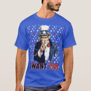 Onkel Sam Ich Will Dich Mit Sternen und Streifen T-Shirt