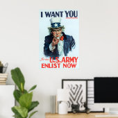 Onkel Sam 'Ich will Dich' Zweiter Weltkrieg US-Arm Poster (Heimbüro)