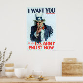 Onkel Sam 'Ich will Dich' Zweiter Weltkrieg US-Arm Poster (Küche)