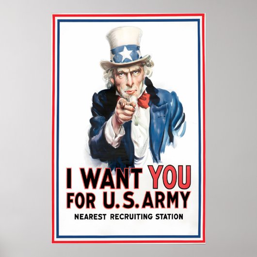 Onkel Sam 'Ich will Dich' Zweiter Weltkrieg US-Arm Poster (Vorne)