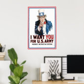 Onkel Sam 'Ich will Dich' Zweiter Weltkrieg US-Arm Poster (Heimbüro)