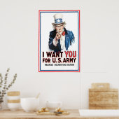 Onkel Sam 'Ich will Dich' Zweiter Weltkrieg US-Arm Poster (Küche)