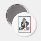 Onkel Sam: "Ich Woll DICH!" Magnet (Vorderseite/Rückseite)