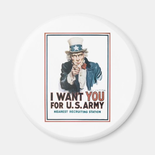 Onkel Sam: "Ich Woll DICH!" Magnet (Vorne)