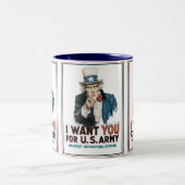 Onkel Sam: "Ich Woll DICH!" Zweifarbige Tasse (Mittel)
